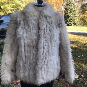 SEGA FOX Norwegian  Blue Fur Coat Jacket Size M